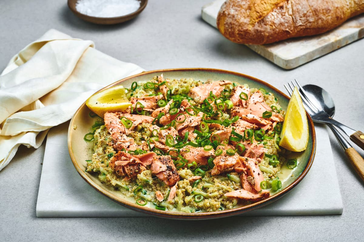 Salmon Salad with Quinoa and Cucumber Yogurt