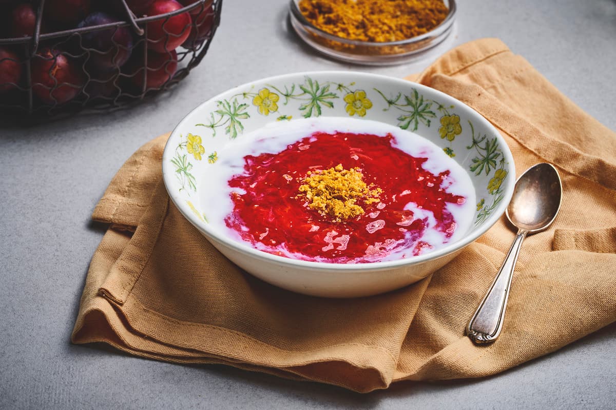 Plum Porridge with Milk