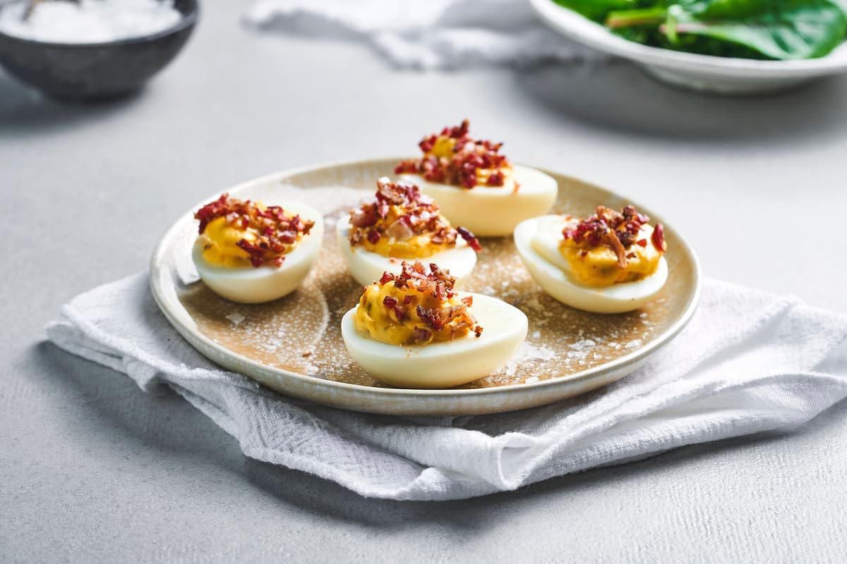 Deviled Eggs with Crispy Bacon