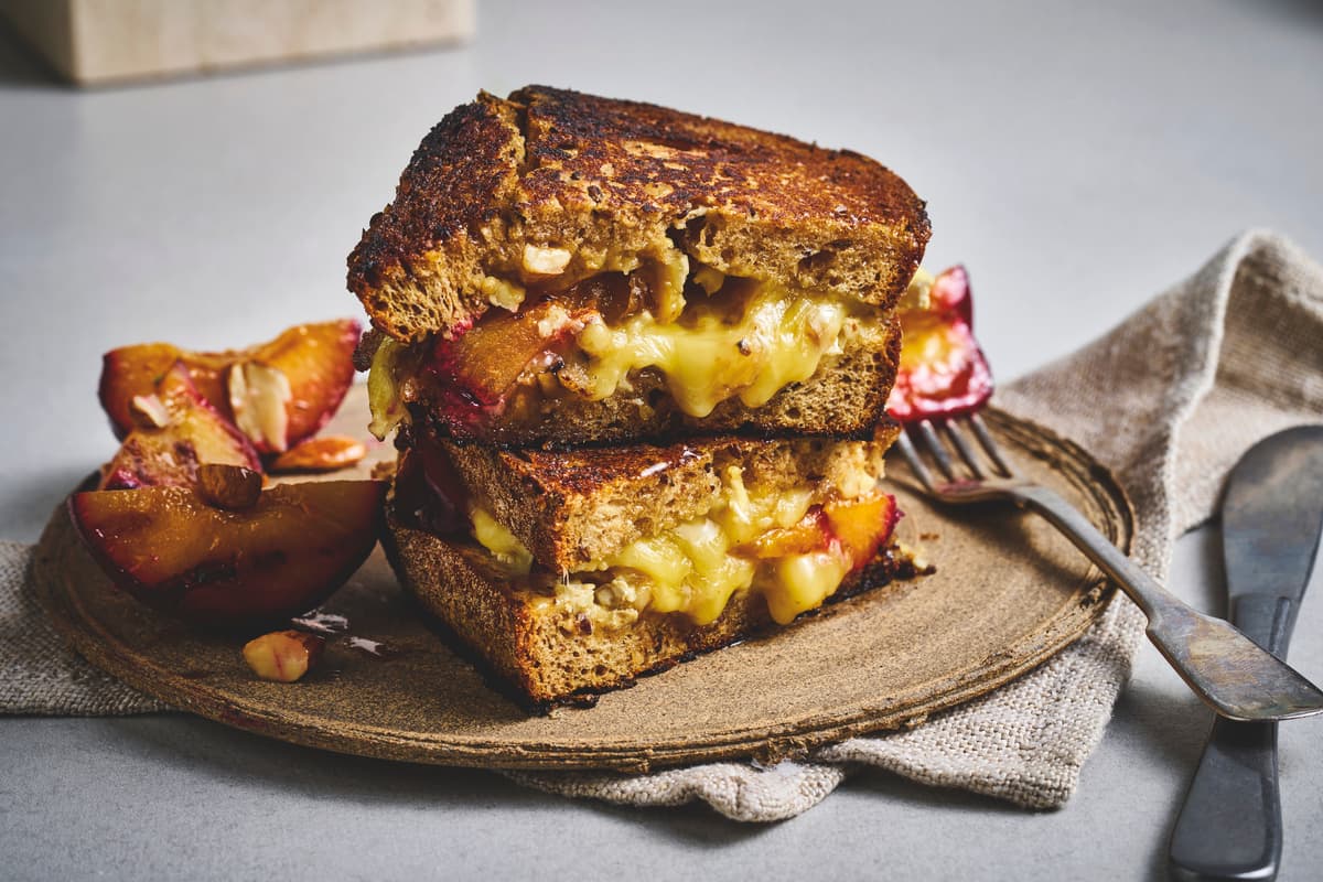 Toast with Brie and Plums