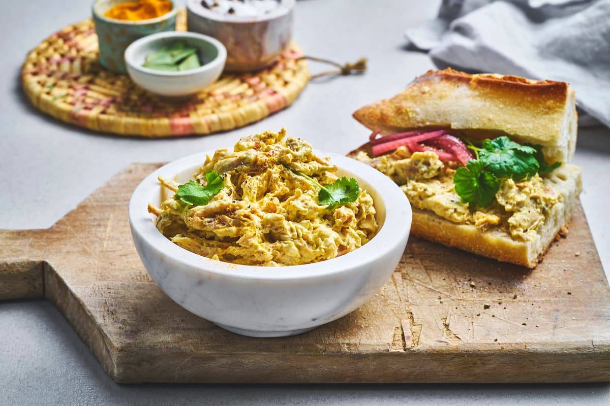 Creamy Chicken Salad with Curry and Cottage Cheese