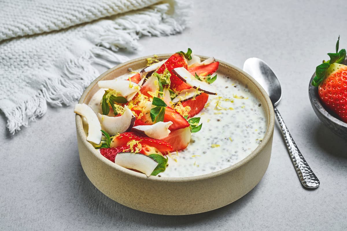 Chiapudding med vanilje og lime