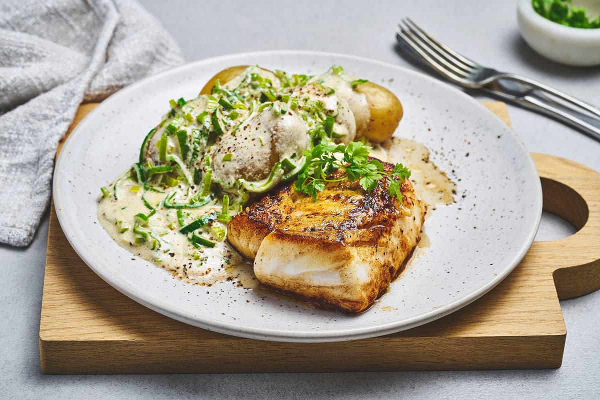 Pan Fried Cod in Sour Cream Sauce