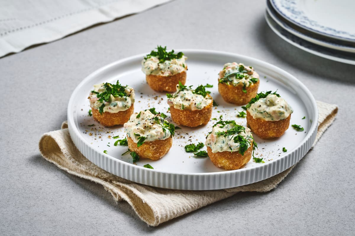 Tartlet Shells with Skagen Shrimp Salad