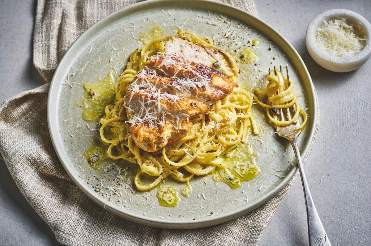 Kremet pasta med kylling