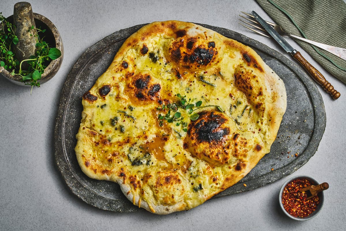 Pizza with Blue Cheese and Honey
