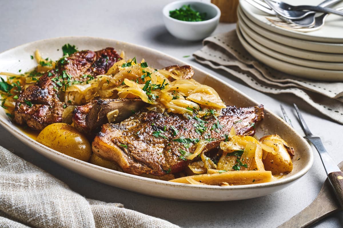 Slow Roasted Pork Neck Chops
