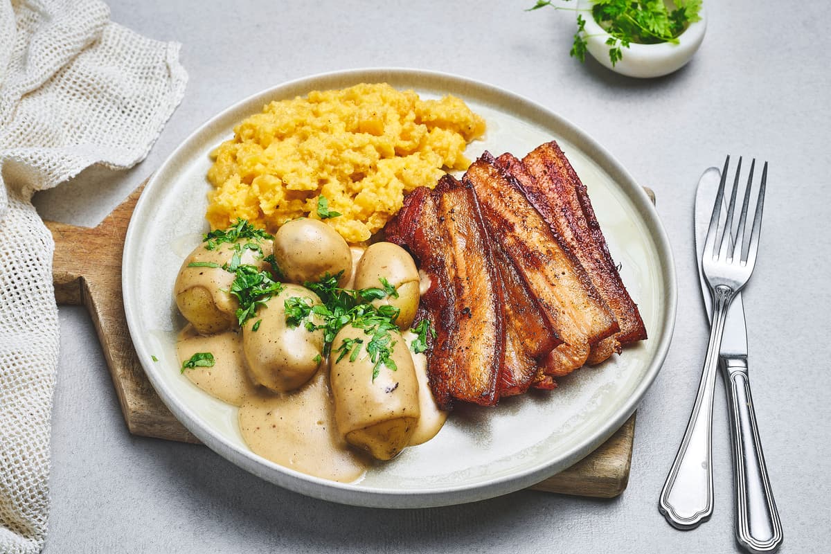 Norwegian Pork Belly with White Sauce