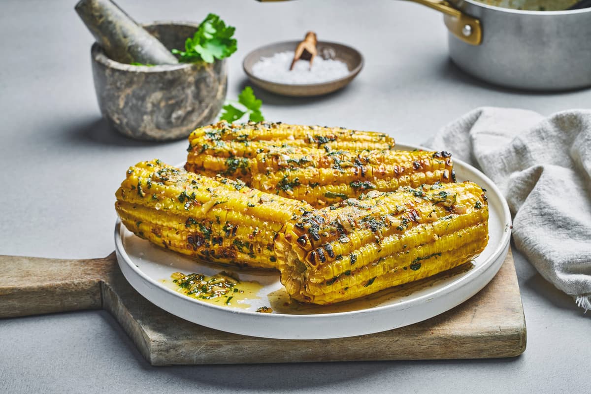 Grilled Corn with Herb Butter