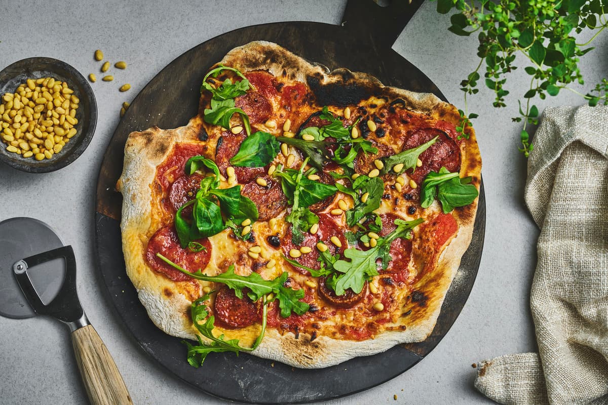 Pizza with Fennel Salami
