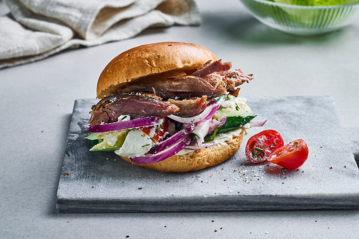 Burger with Leftover Roast Lamb