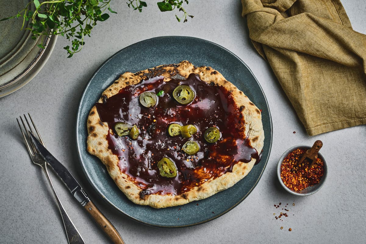 Dessertpizza med sjokolade og jalapeños
