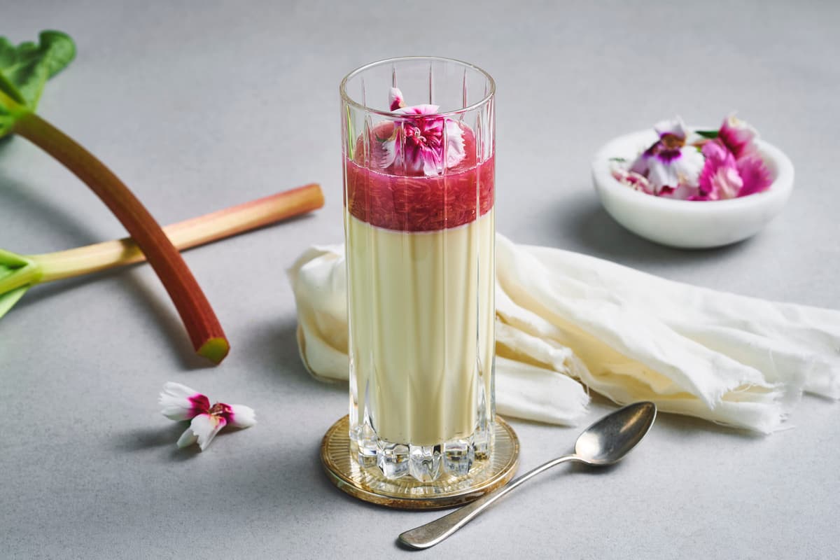 Panna Cotta with Rhubarb