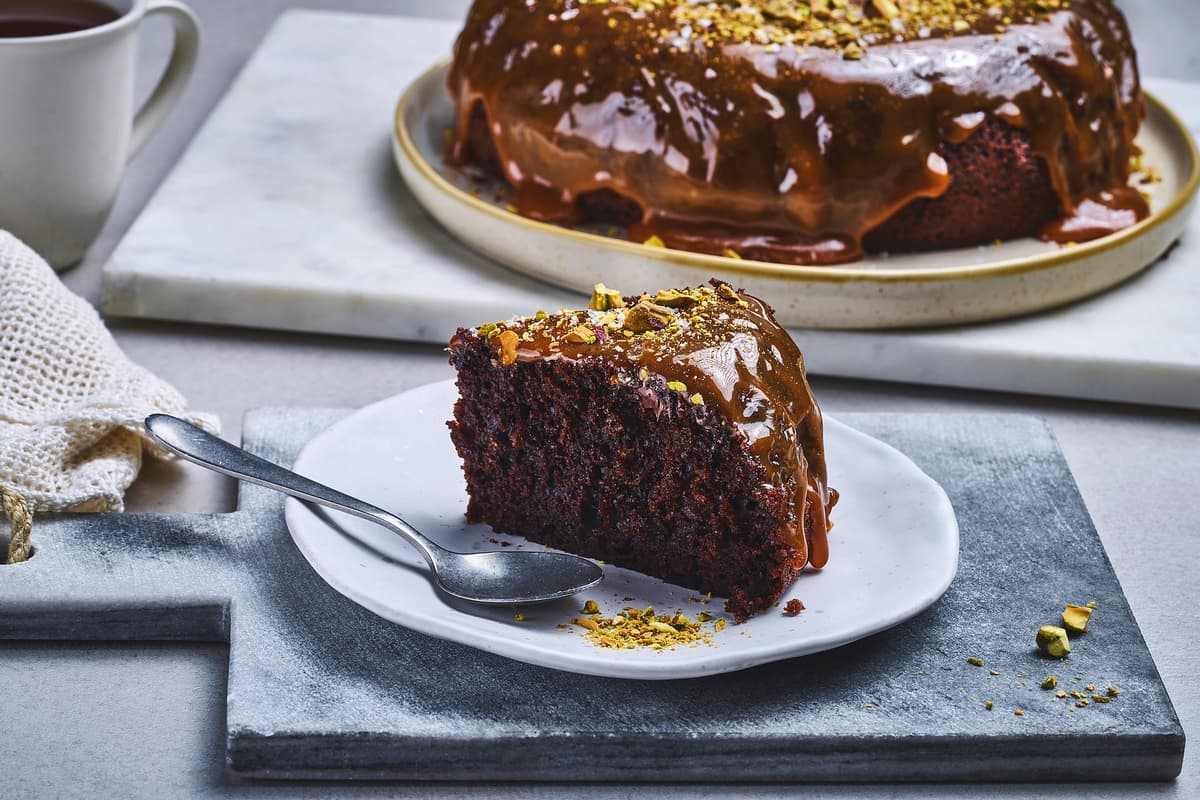 Moist Chocolate Cake with Salted Caramel